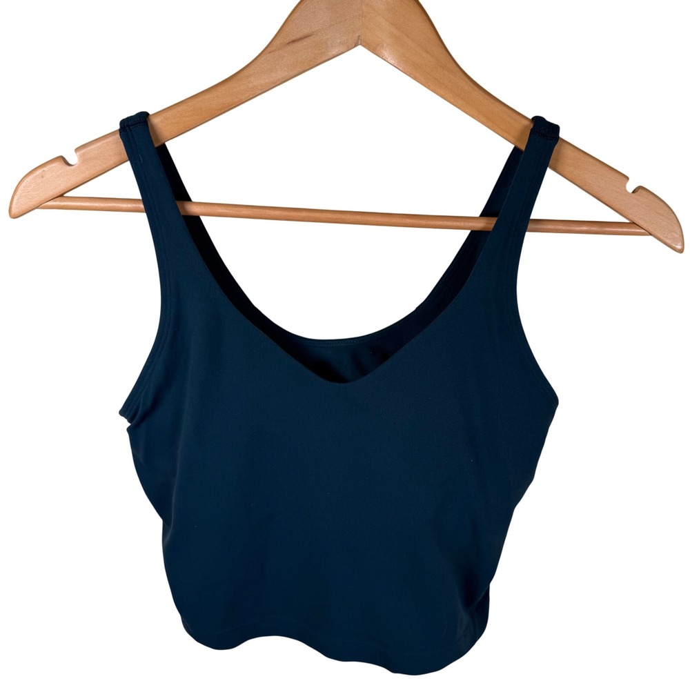 Lululemon Align Tank Top Women Size 4 Dark Teal‎ Nulu Cropped Yoga Activewear